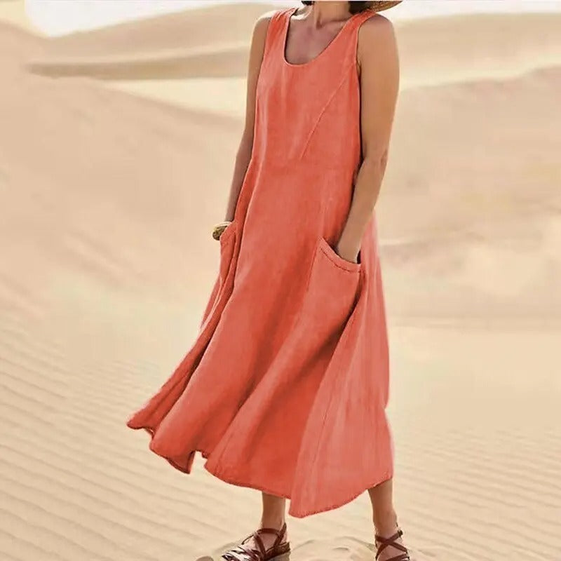 Chloe | Linen dress with pockets