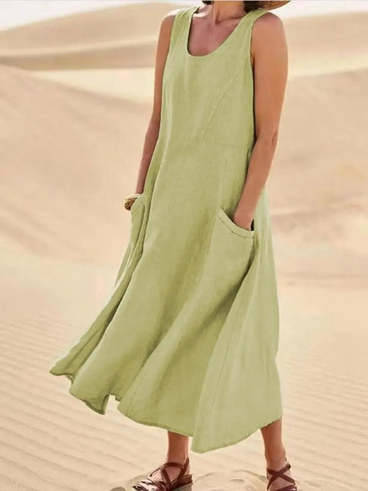 Chloe | Linen dress with pockets