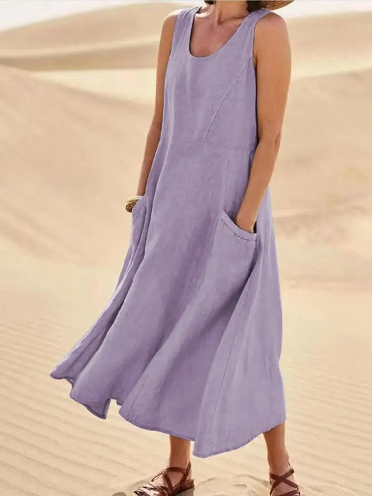 Chloe | Linen dress with pockets
