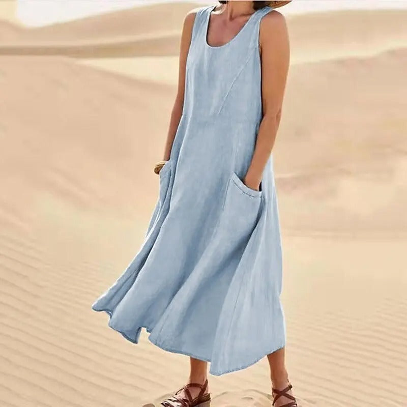 Chloe | Linen dress with pockets