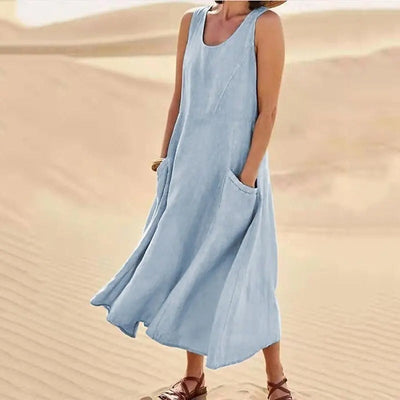 Chloe | Linen dress with pockets