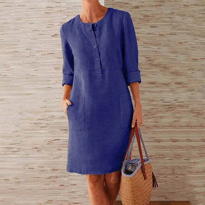 Chloe | Linen dress with long sleeves